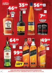 Gazetka promocyjna Topaz - Gazetka - Gazetka - ważna od 30.04 do 30.04.2026 - strona 10 - produkty: Pliska, Top, Whiskey, Jameson, Coca-Cola, Metaxa, Whisky, Jack Daniel's, Brandy