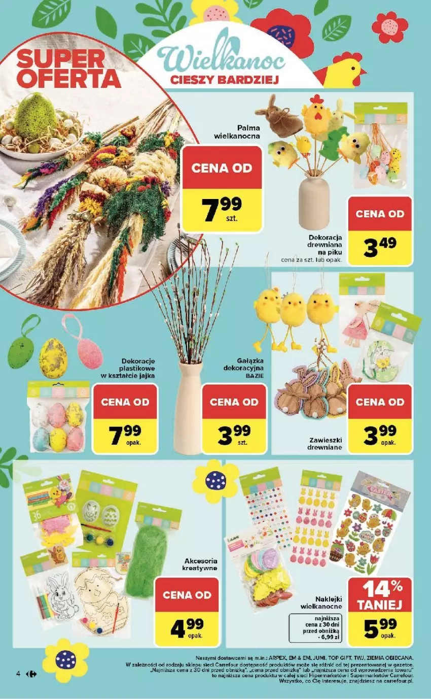 Gazetka promocyjna Carrefour - Gazetka Wielkanoc cieszy bardziej - ważna 09.03 do 04.04.2026 - strona 4 - produkty: Klej, Palma, Top, Zawieszki