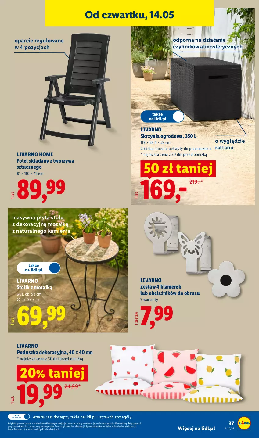 Gazetka promocyjna Lidl - Katalog ważny od 11.05 - ważna 11.05 do 16.05.2026 - strona 43 - produkty: Fotel, Ivar, Obrus, Płyta, Poduszka, Poduszka dekoracyjna, Por, Stolik, Uchwyty