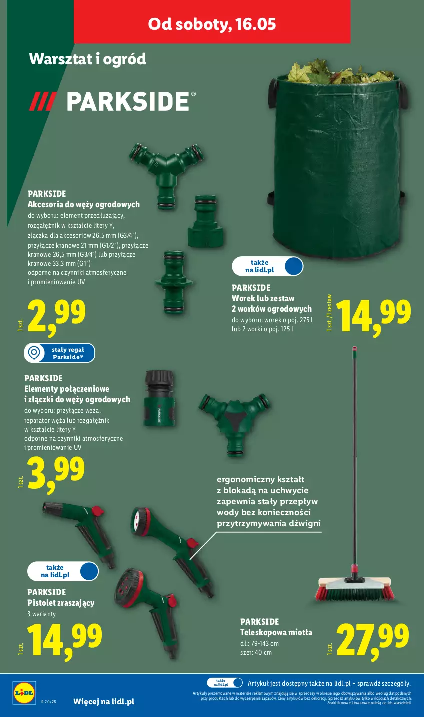 Gazetka promocyjna Lidl - Katalog ważny od 11.05 - ważna 11.05 do 16.05.2026 - strona 54 - produkty: Dźwig, Miotła, Ogród, Parkside, Pistolet, Por, Regał, Rozgałęźnik, Teleskop