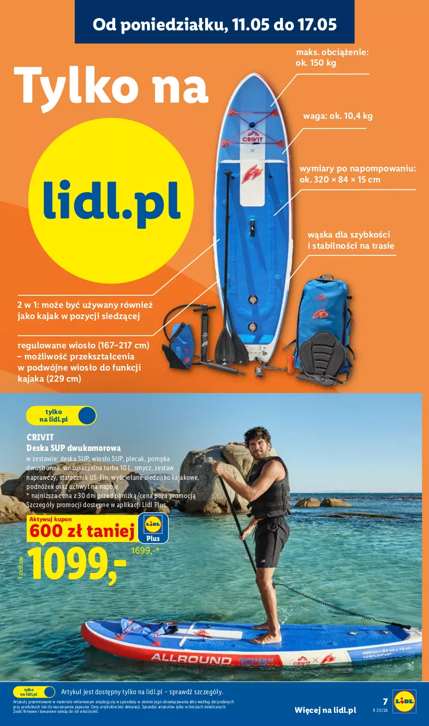 Gazetka promocyjna Lidl - Katalog ważny od 11.05 - ważna 11.05 do 16.05.2026 - strona 7 - produkty: Napoje, Plecak, Podnóżek, Pompka, Siedzisko, Smycz, Torba, Waga