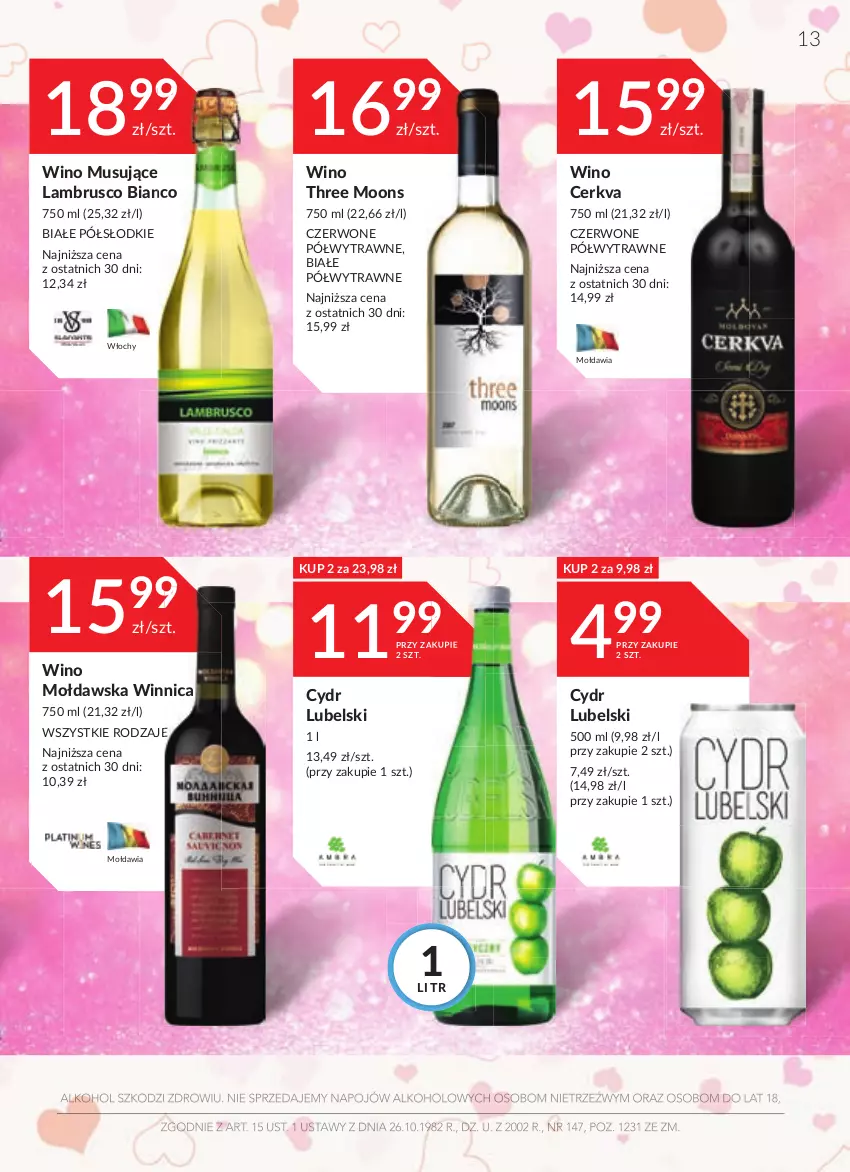 Gazetka promocyjna Stokrotka - Katalog Walentynkowy - ważna 02.02 do 01.03.2023 - strona 13 - produkty: Mus, Wino, Wino musujące