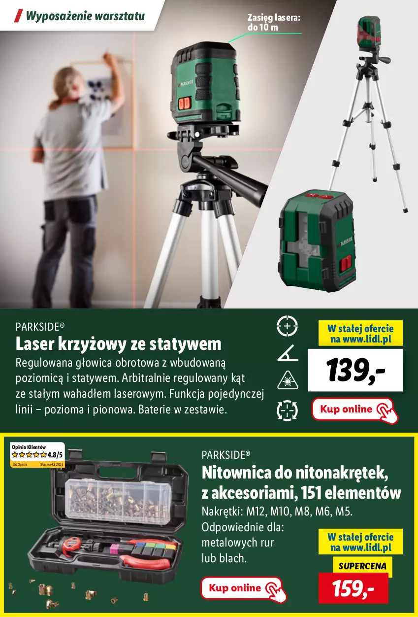 Gazetka promocyjna Lidl - KATALOG PARKSIDE - ważna 04.09 do 20.10.2023 - strona 12 - produkty: Laser krzyżowy, Nitownica, Parkside, Ser