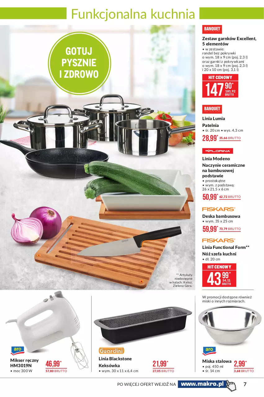 Gazetka promocyjna Makro - [Oferta promocyjna] Artykuły przemysłowe - ważna 15.06 do 28.06.2021 - strona 7 - produkty: Fa, Keksówka, Kuchnia, Lack, Mikser, Mikser ręczny, Miska, Nóż szefa kuchni, Patelnia, Rondel, Ser