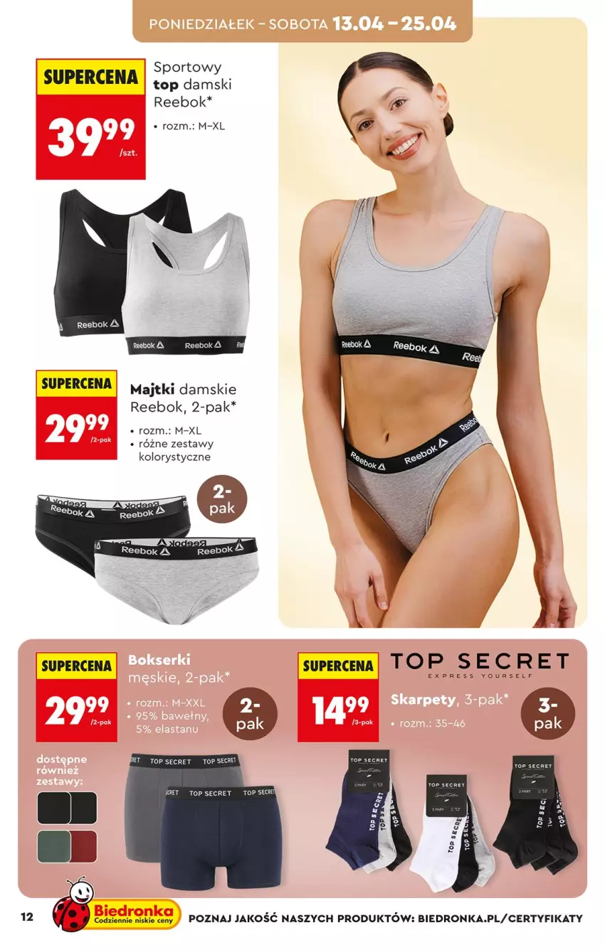 Gazetka promocyjna Biedronka - Okazje Tygodnia - ważna 11.04 do 25.04.2026 - strona 12 - produkty: Fa, Por, Sport, Top