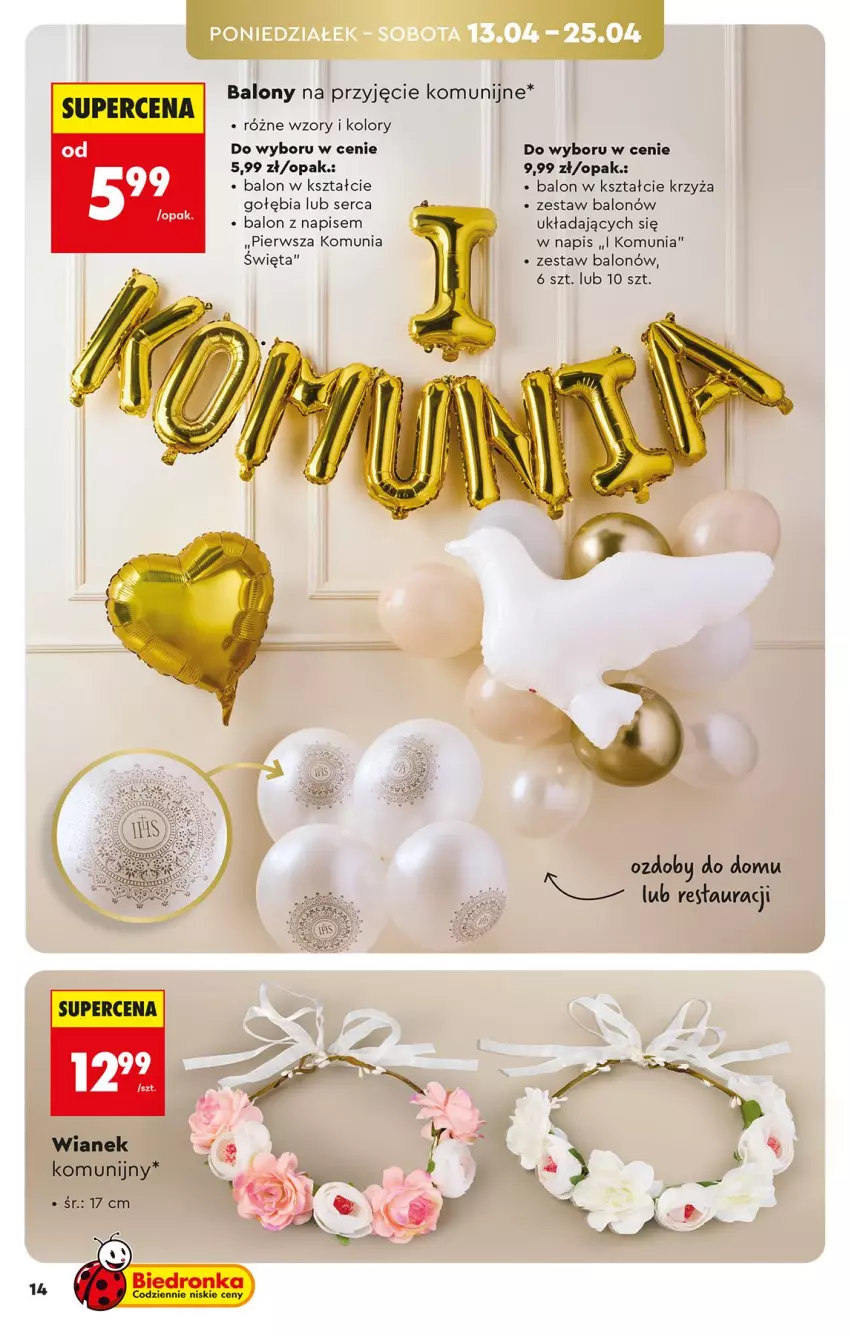 Gazetka promocyjna Biedronka - Okazje Tygodnia - ważna 11.04 do 25.04.2026 - strona 14 - produkty: Balony, Ser