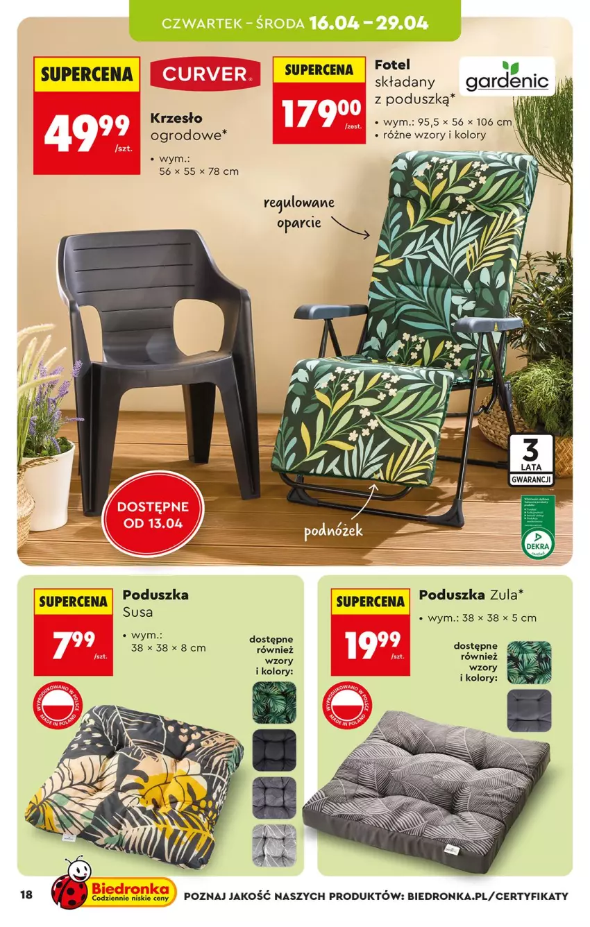 Gazetka promocyjna Biedronka - Okazje Tygodnia - ważna 11.04 do 25.04.2026 - strona 18 - produkty: Fotel, Krzesło, LG, Poduszka