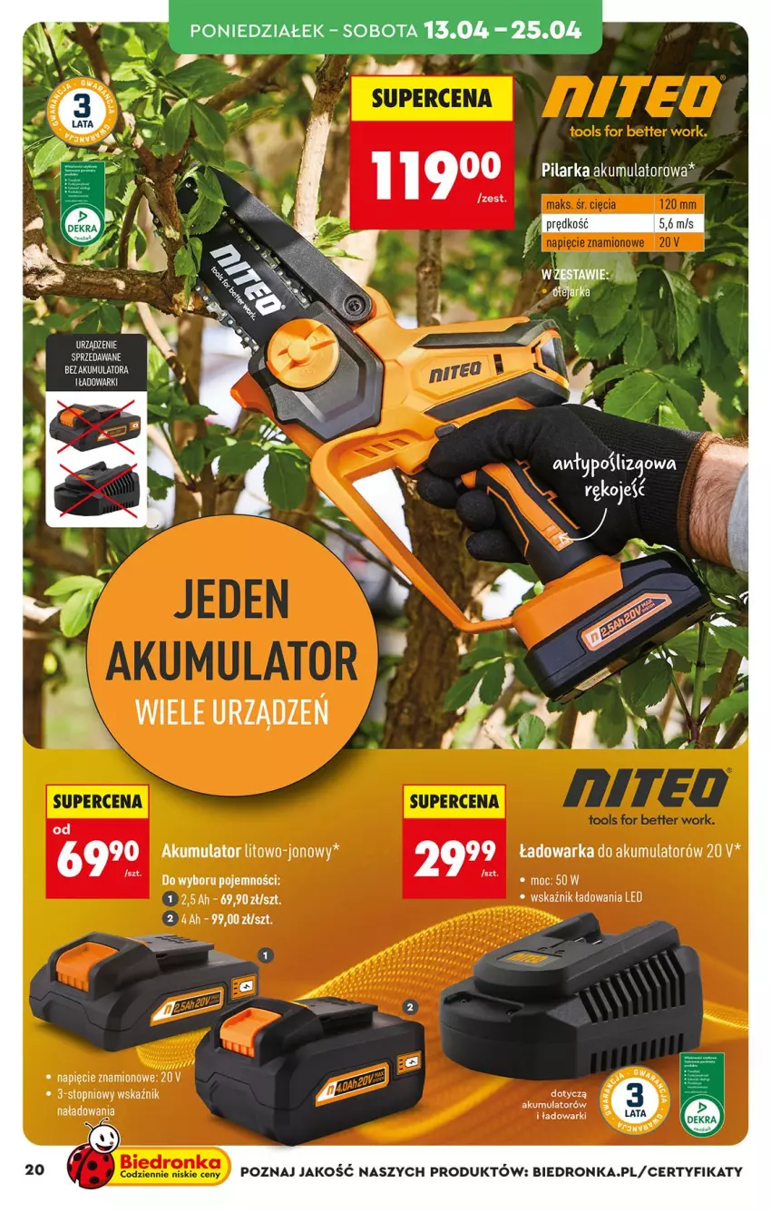 Gazetka promocyjna Biedronka - Okazje Tygodnia - ważna 11.04 do 25.04.2026 - strona 20 - produkty: Akumulator, LG, Sos, Warka