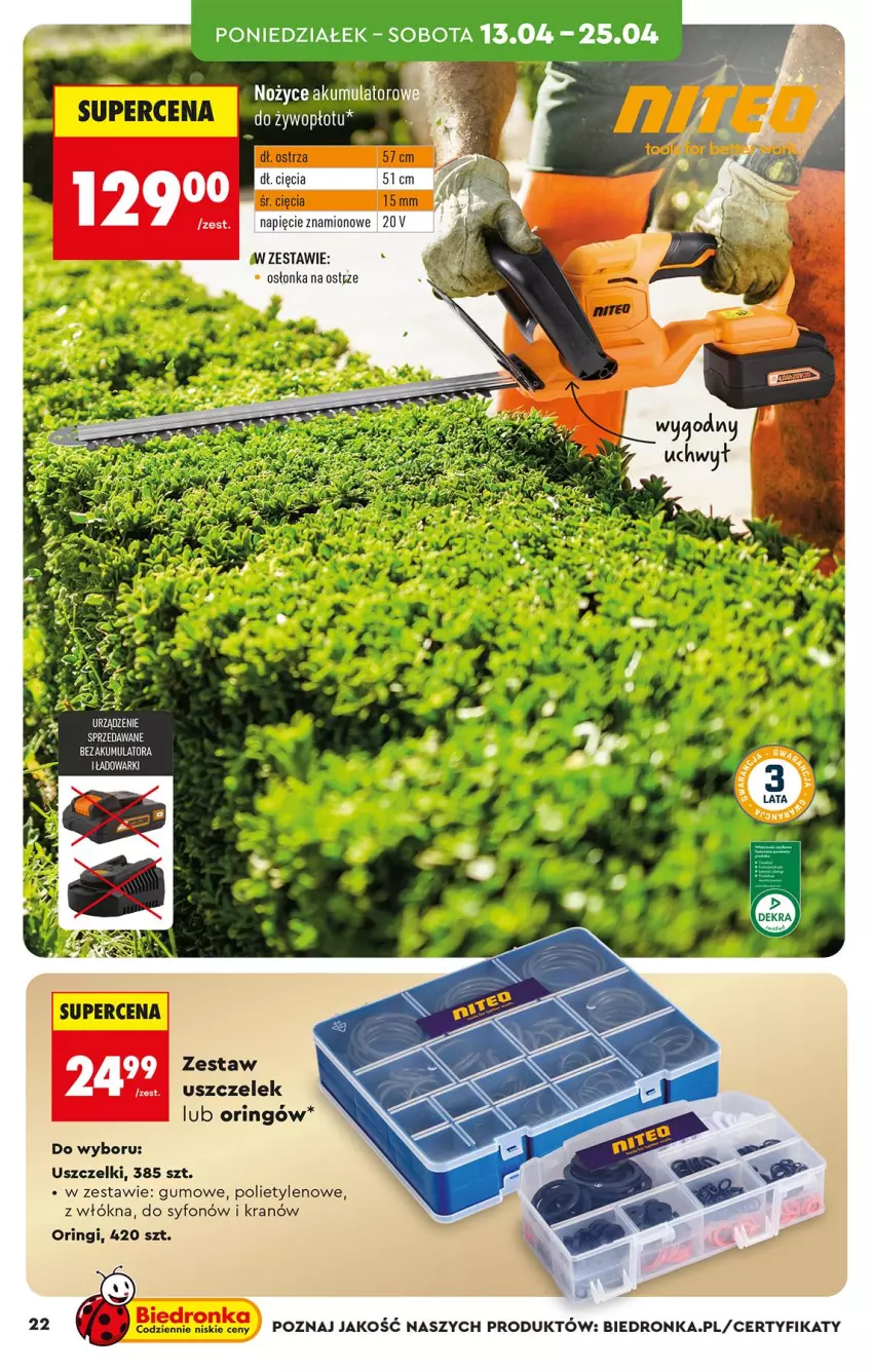 Gazetka promocyjna Biedronka - Okazje Tygodnia - ważna 11.04 do 25.04.2026 - strona 22 - produkty: Akumulator, Noż, Nożyce, Osłonka, Syfon