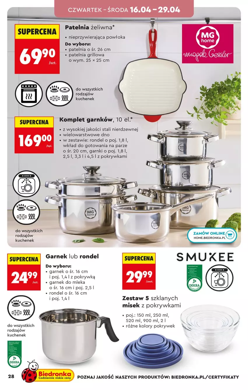 Gazetka promocyjna Biedronka - Okazje Tygodnia - ważna 11.04 do 25.04.2026 - strona 28 - produkty: Garnek, Grill, Patelnia, Patelnia grillowa, Rondel, Sok