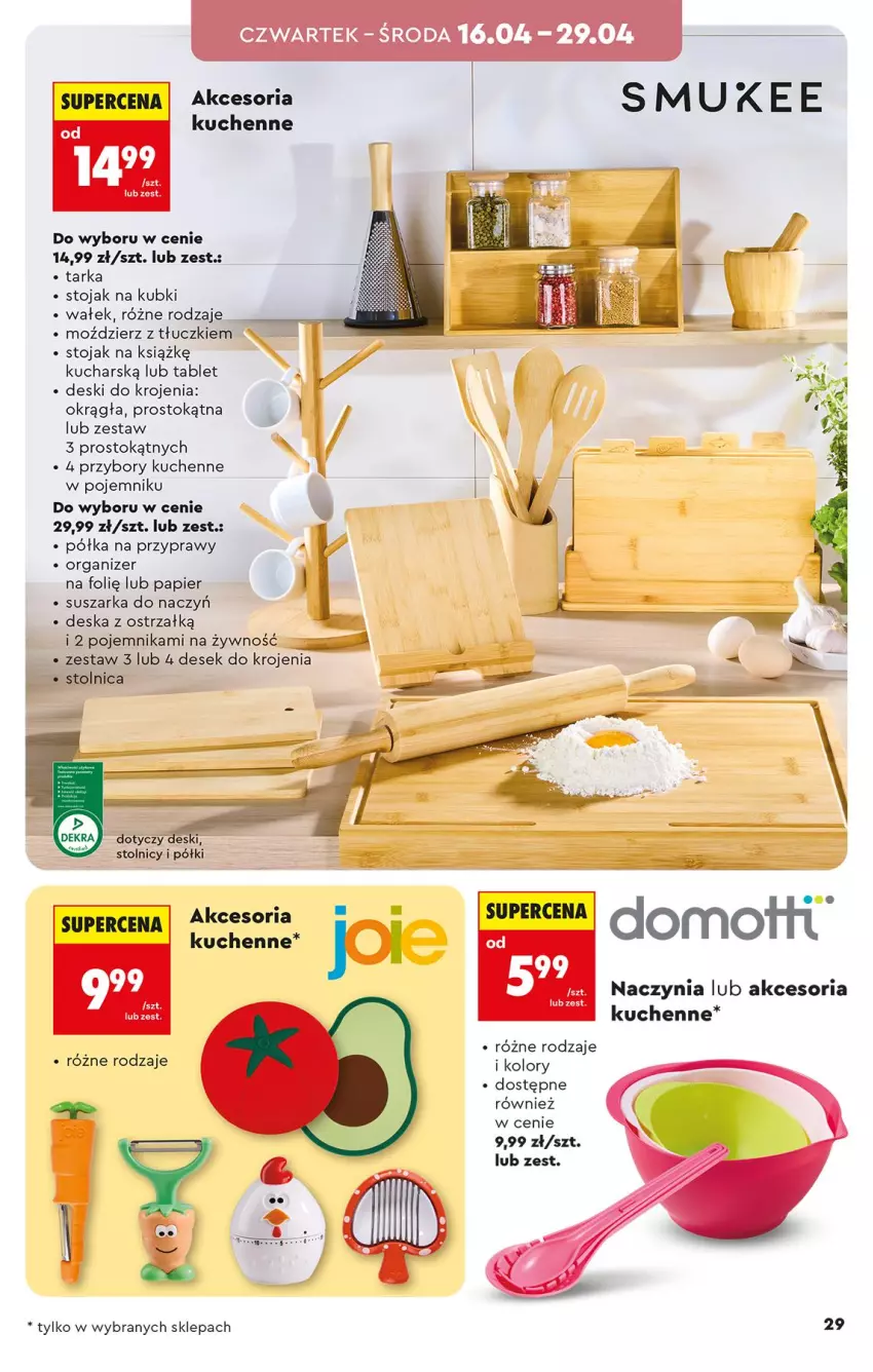 Gazetka promocyjna Biedronka - Okazje Tygodnia - ważna 11.04 do 25.04.2026 - strona 29 - produkty: Fa, Olej, Organizer, Papier, Pojemnik, Półka, Przybory kuchenne, Przyprawy, Stojak, Stolnica, Suszarka, Suszarka do naczyń, Tablet, Tarka, Wałek