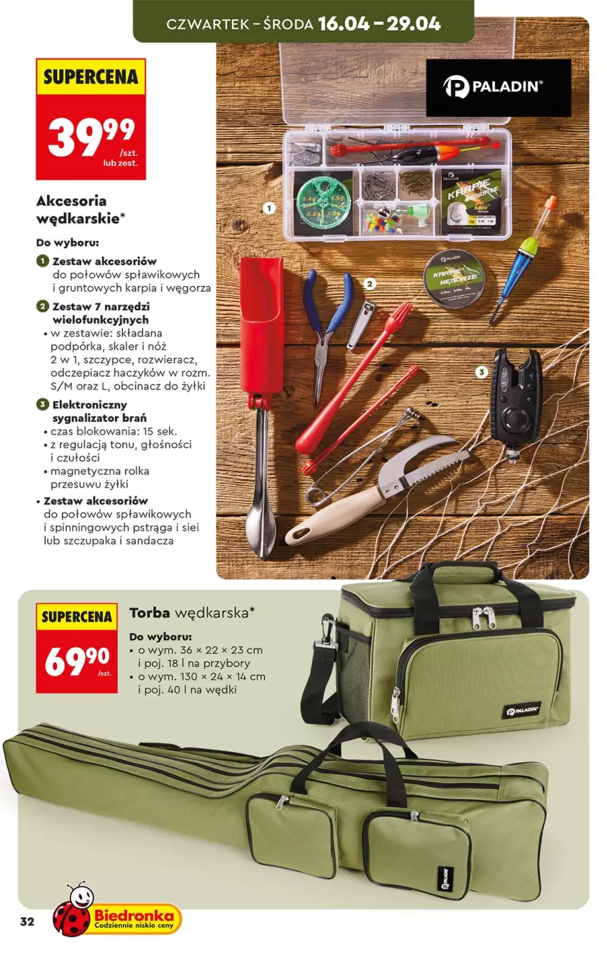 Gazetka promocyjna Biedronka - Okazje Tygodnia - ważna 11.04 do 25.04.2026 - strona 32 - produkty: Amica, Grunt, Haczyk, Karp, Pstrąg, Sandacz, Szczypce, Torba, Wiko, Zupa