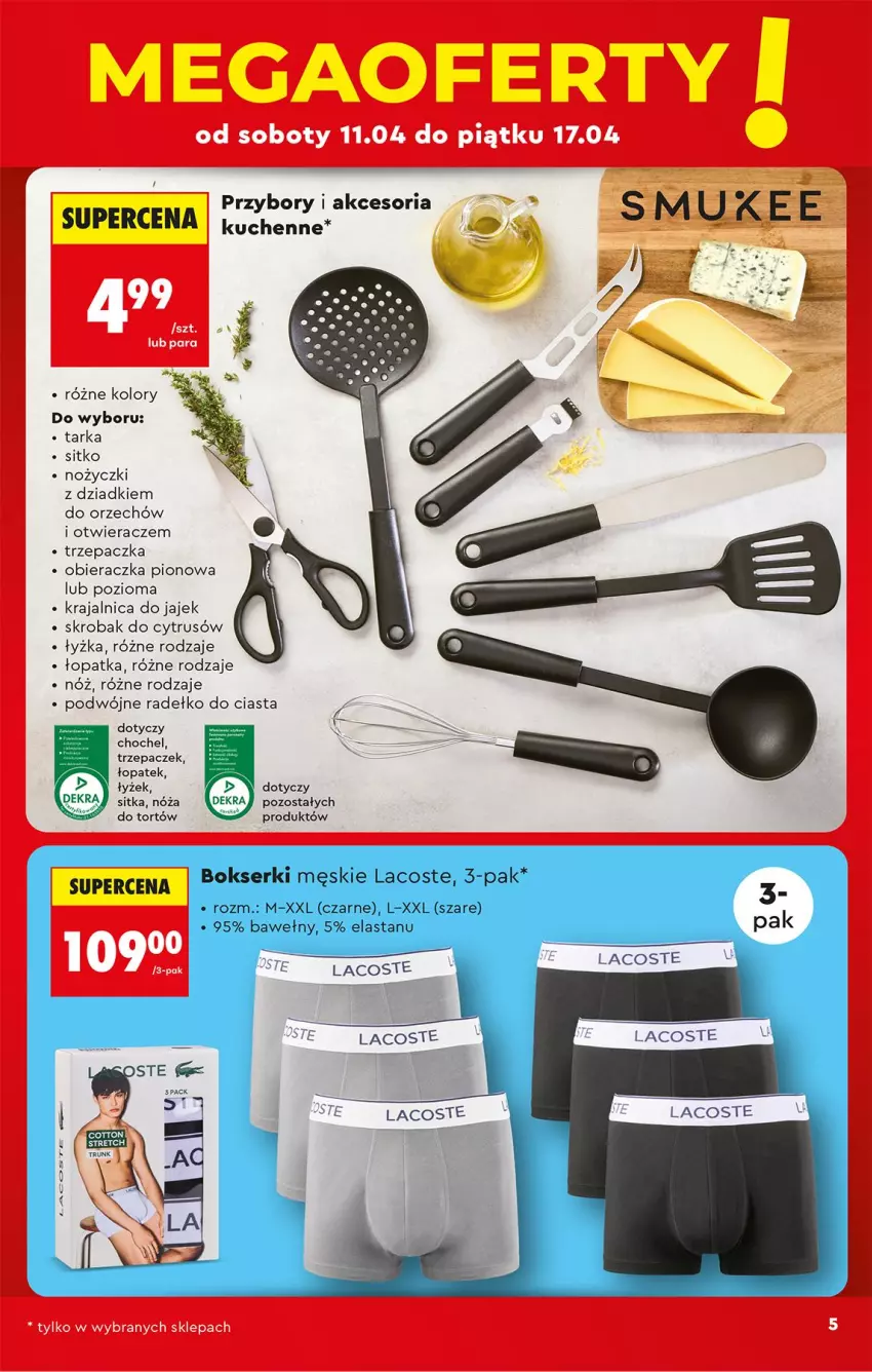 Gazetka promocyjna Biedronka - Okazje Tygodnia - ważna 11.04 do 25.04.2026 - strona 5 - produkty: Noż, Nożyczki, Obieraczka, Otwieracz, Sitko, Tarka, Top, Trzepaczka