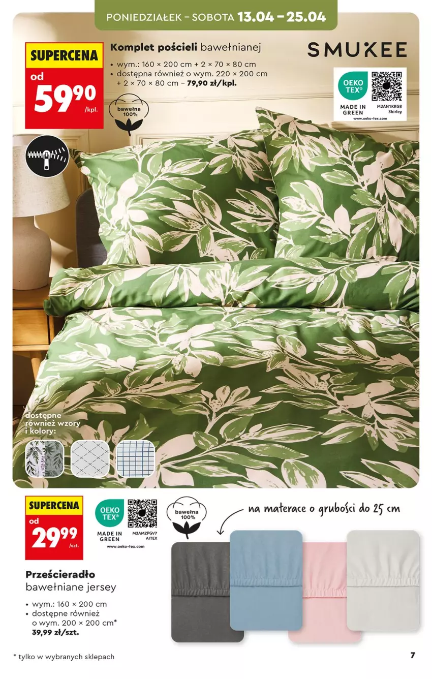 Gazetka promocyjna Biedronka - Okazje Tygodnia - ważna 11.04 do 25.04.2026 - strona 7 - produkty: Fa, Komplet pościeli, Pościel, Prześcieradło