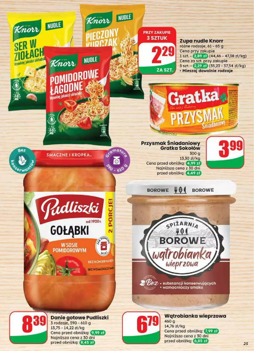 Gazetka promocyjna Dino - ważna 24.09 do 30.09.2025 - strona 18 - produkty: Bianka, Danie gotowe, Danio, Gra, Knorr, Pudliszki, Sok, Sokołów, Zupa