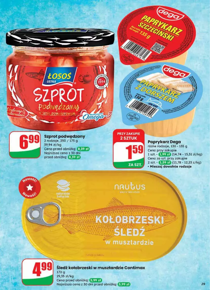 Gazetka promocyjna Dino - ważna 24.09 do 30.09.2025 - strona 22 - produkty: Dega, Mus, Papryka, Paprykarz, Szprot