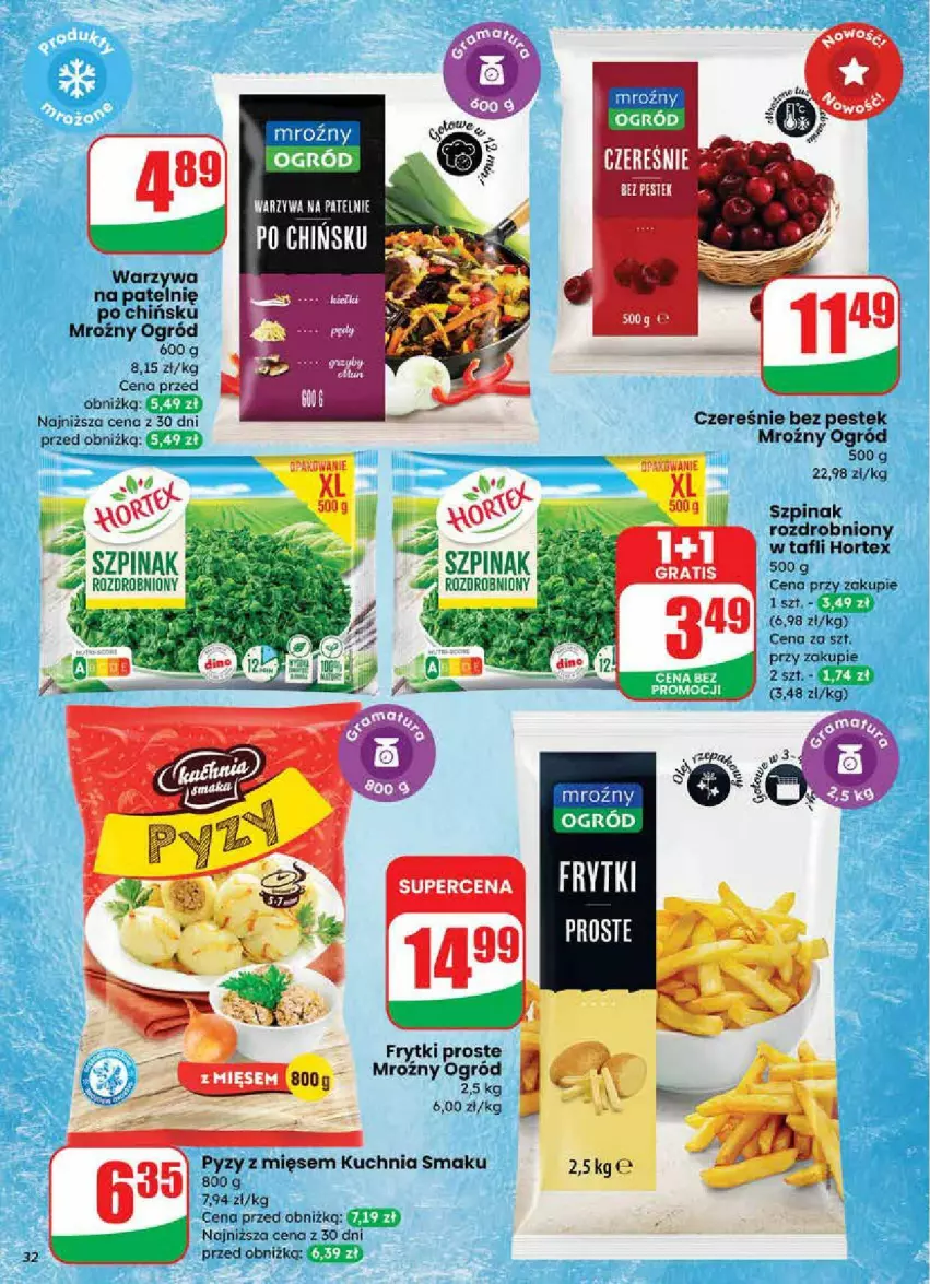 Gazetka promocyjna Dino - ważna 24.09 do 30.09.2025 - strona 26 - produkty: Frytki, Hortex, Kuchnia, Ogród, Stek, Szpinak, Warzywa, Warzywa na patelnie