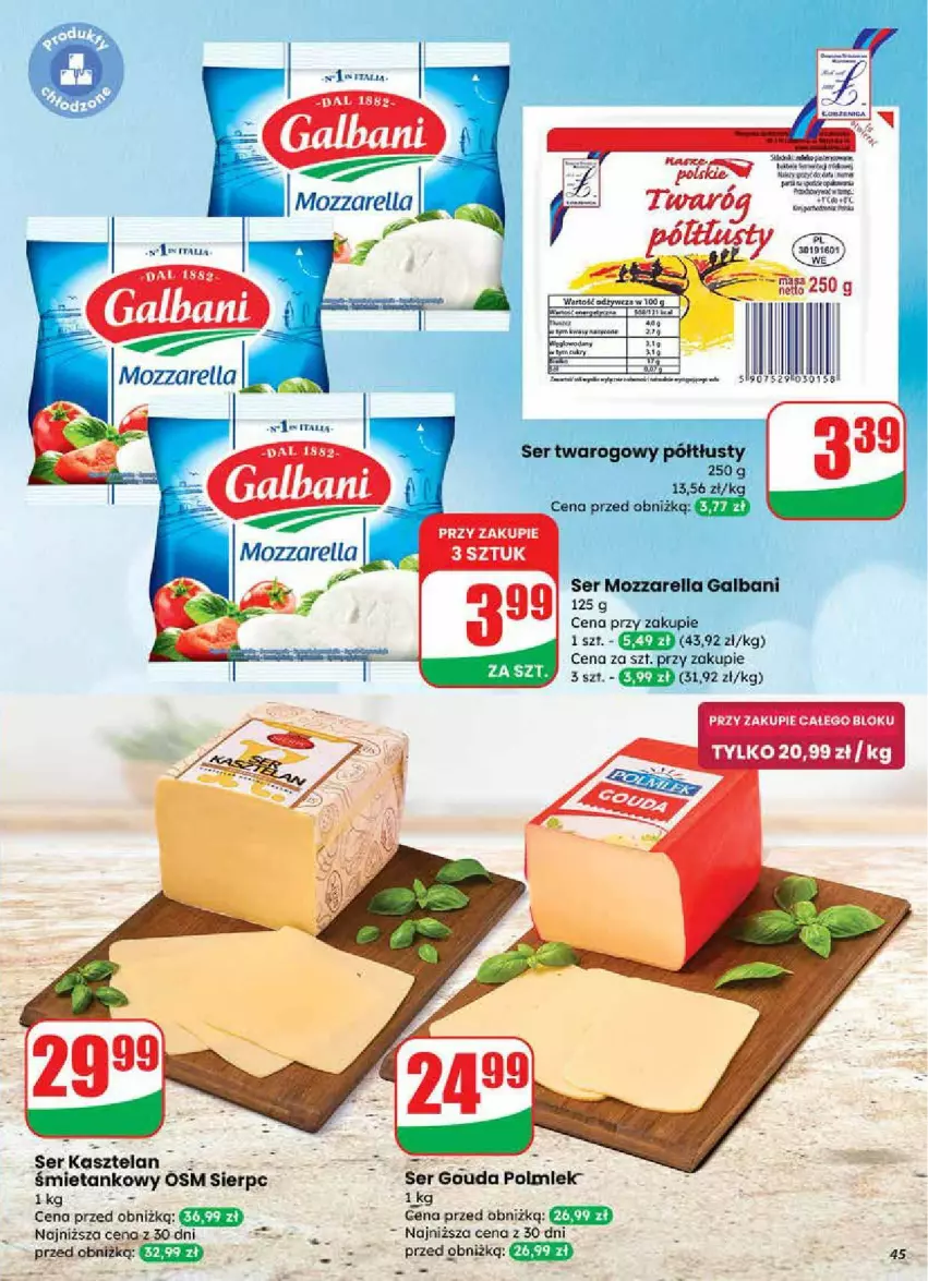 Gazetka promocyjna Dino - ważna 24.09 do 30.09.2025 - strona 40 - produkty: Galbani, Gouda, Mozzarella, POLMLEK, Ser, Ser twarogowy
