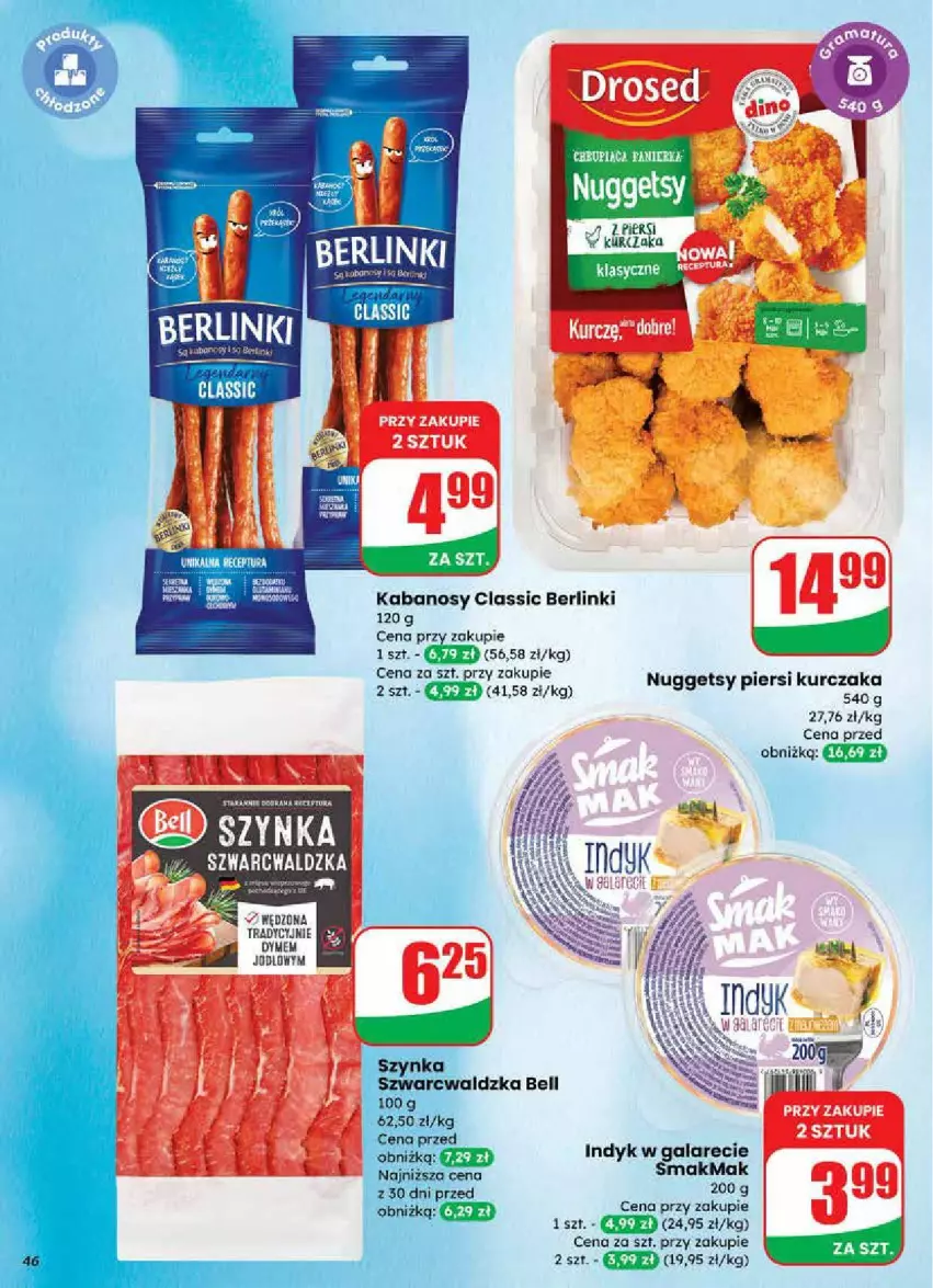 Gazetka promocyjna Dino - ważna 24.09 do 30.09.2025 - strona 41 - produkty: Bell, Berlinki, Gala, Kabanos, Kurczak, Szynka