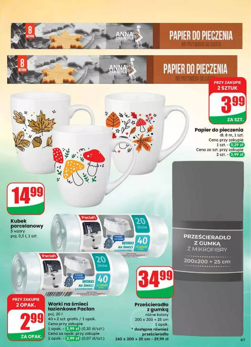 Gazetka promocyjna Dino - ważna 24.09 do 30.09.2025 - strona 58 - produkty: Gra, Kubek, Papier, Papier do pieczenia, Piec, Por, Prześcieradło, Worki na śmiec, Worki na śmieci