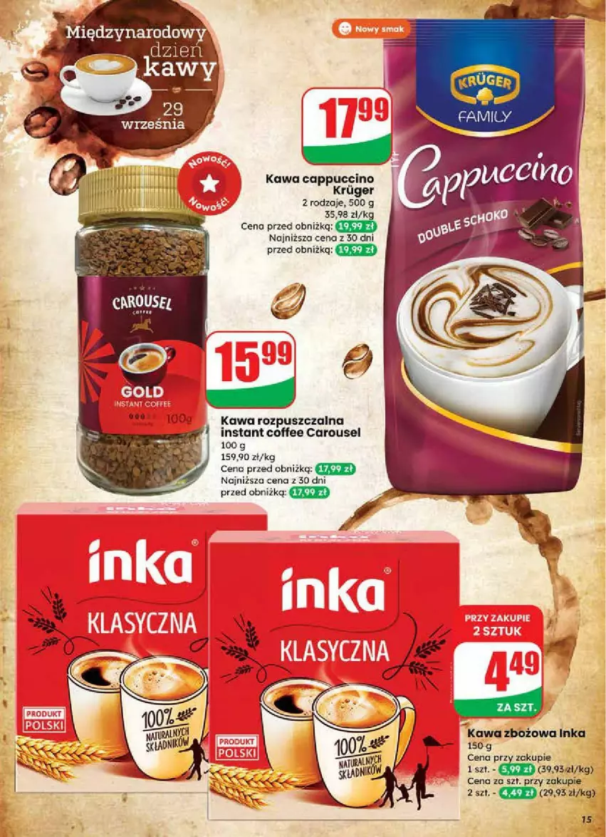 Gazetka promocyjna Dino - ważna 24.09 do 30.09.2025 - strona 7 - produkty: Cappuccino, Inka, Kawa, Kawa rozpuszczalna, Kawa zbożowa