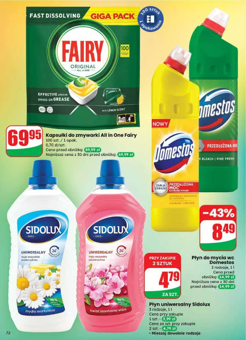 Gazetka promocyjna Dino - ważna 24.09 do 30.09.2025 - strona 70 - produkty: Domestos, Fa, Fairy, Mars, Mydło, Płyn do mycia, Sidolux, Zmywarki