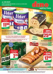 Gazetka promocyjna Dino - Gazetka - ważna od 30.09 do 30.09.2025 - strona 1 - produkty: Piwo, Ser, JBL, Papier, Velvet, Ręcznik, Kiełbasa