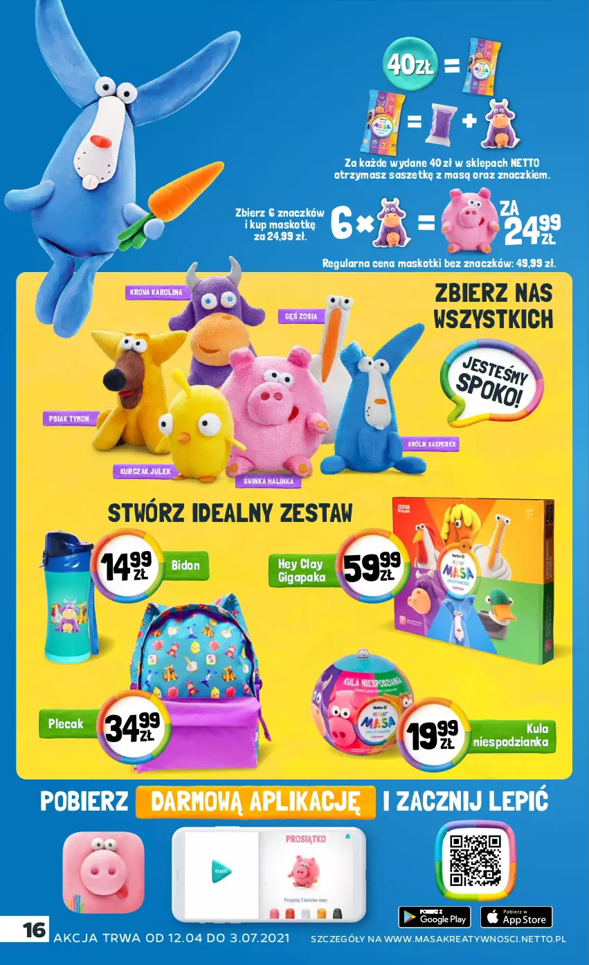 Gazetka promocyjna Netto - Gazetka spożywcza - ważna 24.05 do 29.05.2021 - strona 16 - produkty: Hey Clay, Inka, Królik, Kurczak, Plecak