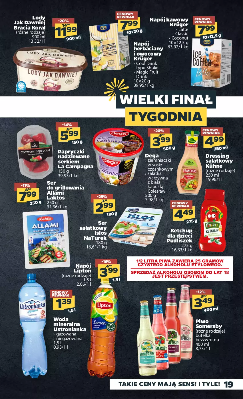 Gazetka promocyjna Netto - Gazetka spożywcza - ważna 24.05 do 29.05.2021 - strona 19 - produkty: Dega, Dres, Dzieci, Gra, Grill, Kapustą, Ketchup, Lipton, Lody, Napój, NaTurek, Papryczki nadziewane, Piwa, Piwo, Sałat, Sałatka, Sałatka warzywna, Ser, Somersby, Sos, Woda, Woda mineralna