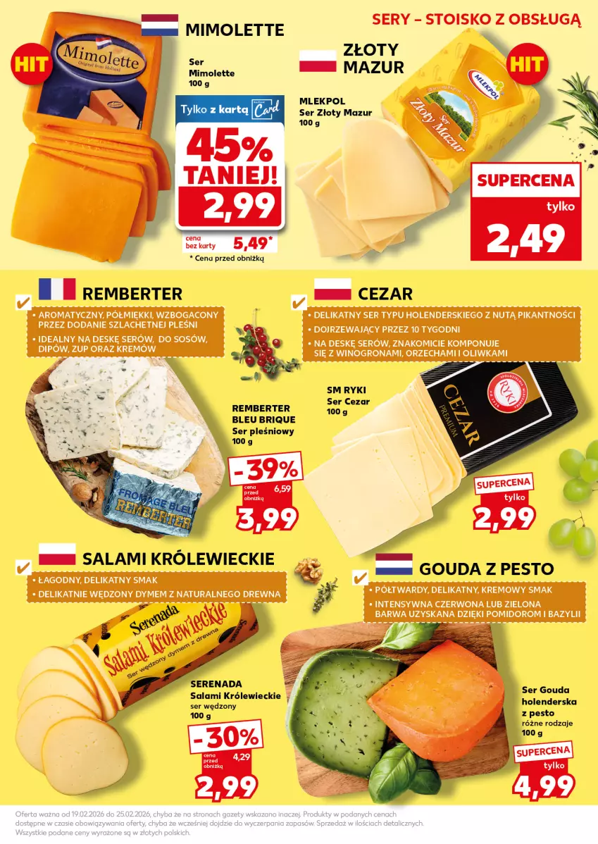 Gazetka promocyjna Kaufland - Mocny Start - ważna 23.02 do 25.02.2026 - strona 13 - produkty: Gouda, Mimolette, Pesto, Salami, Ser, Ser pleśniowy, Złoty Mazur