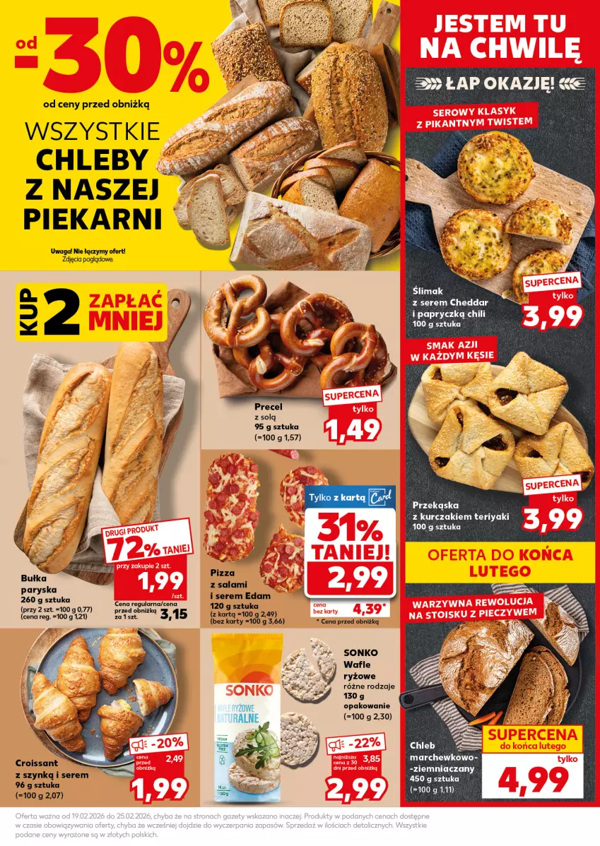 Gazetka promocyjna Kaufland - Mocny Start - ważna 23.02 do 25.02.2026 - strona 15 - produkty: Cheddar, Chleb, Croissant, Edam, Kurczak, Ryż, Ser, Sonko, Wafle, Waga