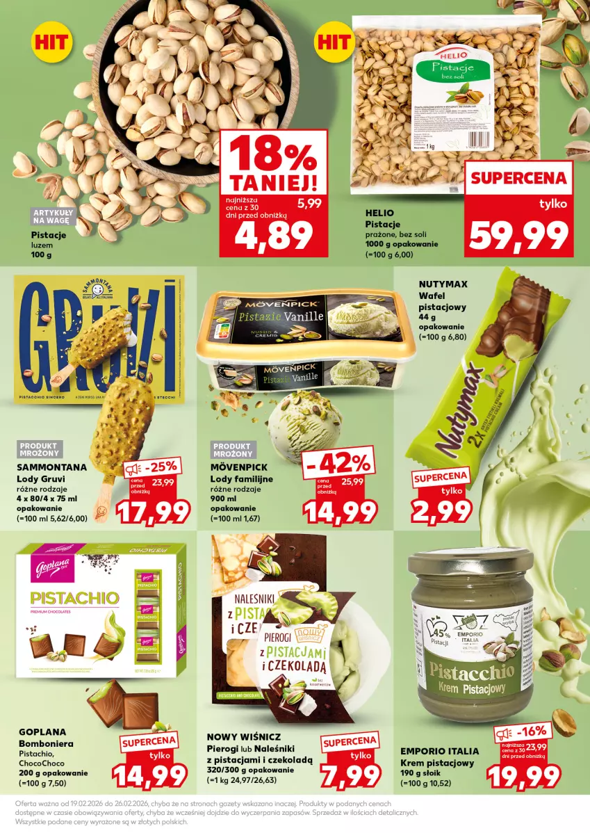 Gazetka promocyjna Kaufland - Mocny Start - ważna 23.02 do 25.02.2026 - strona 21 - produkty: Bomboniera, Fa, Goplana, Krem pistacjowy, LANA, Lody, Naleśniki, Nuty, Pierogi, Pistacje, Por