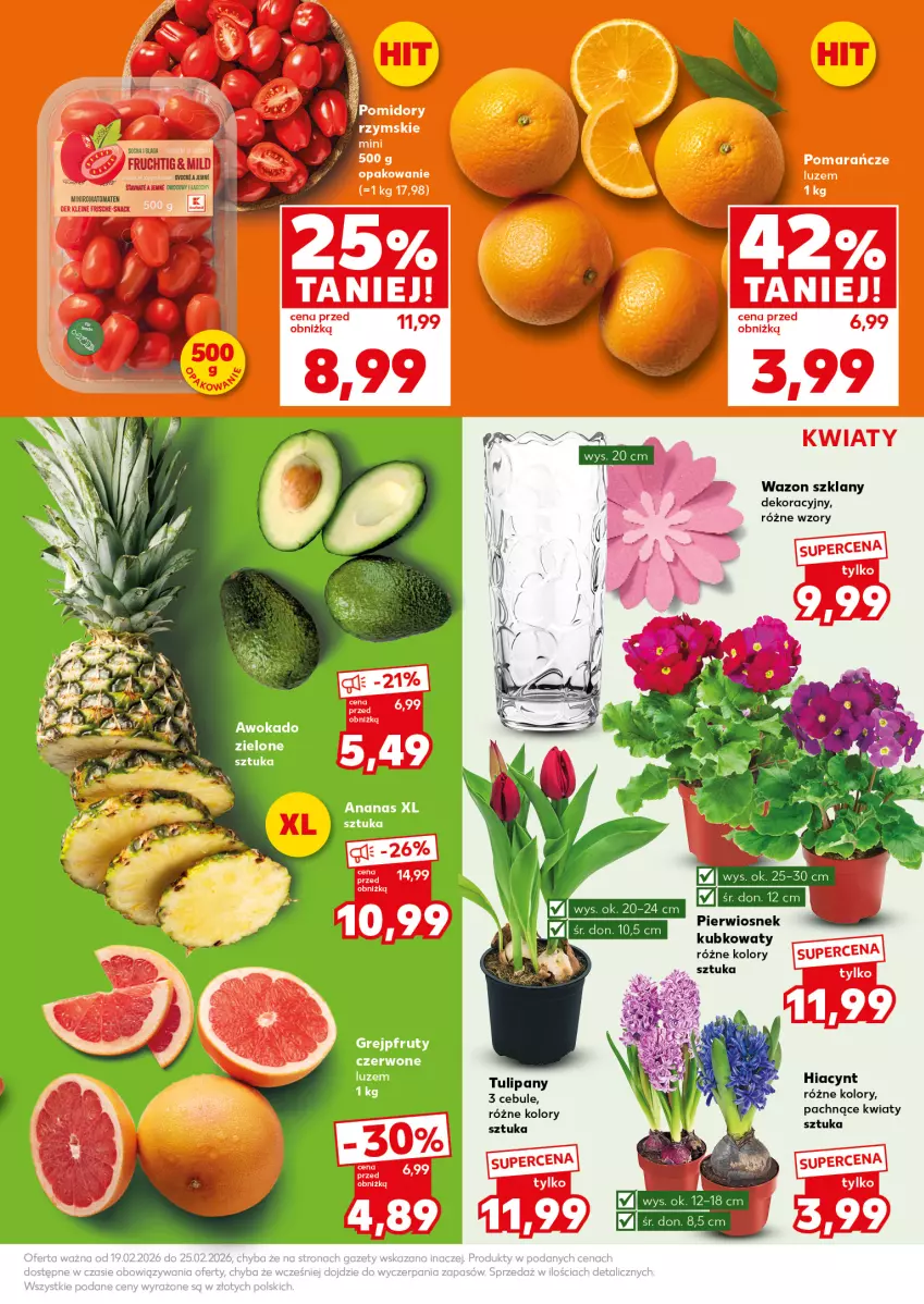 Gazetka promocyjna Kaufland - Mocny Start - ważna 23.02 do 25.02.2026 - strona 9 - produkty: Ananas, Grejpfrut, Hiacynt, Tulipan, Wazon