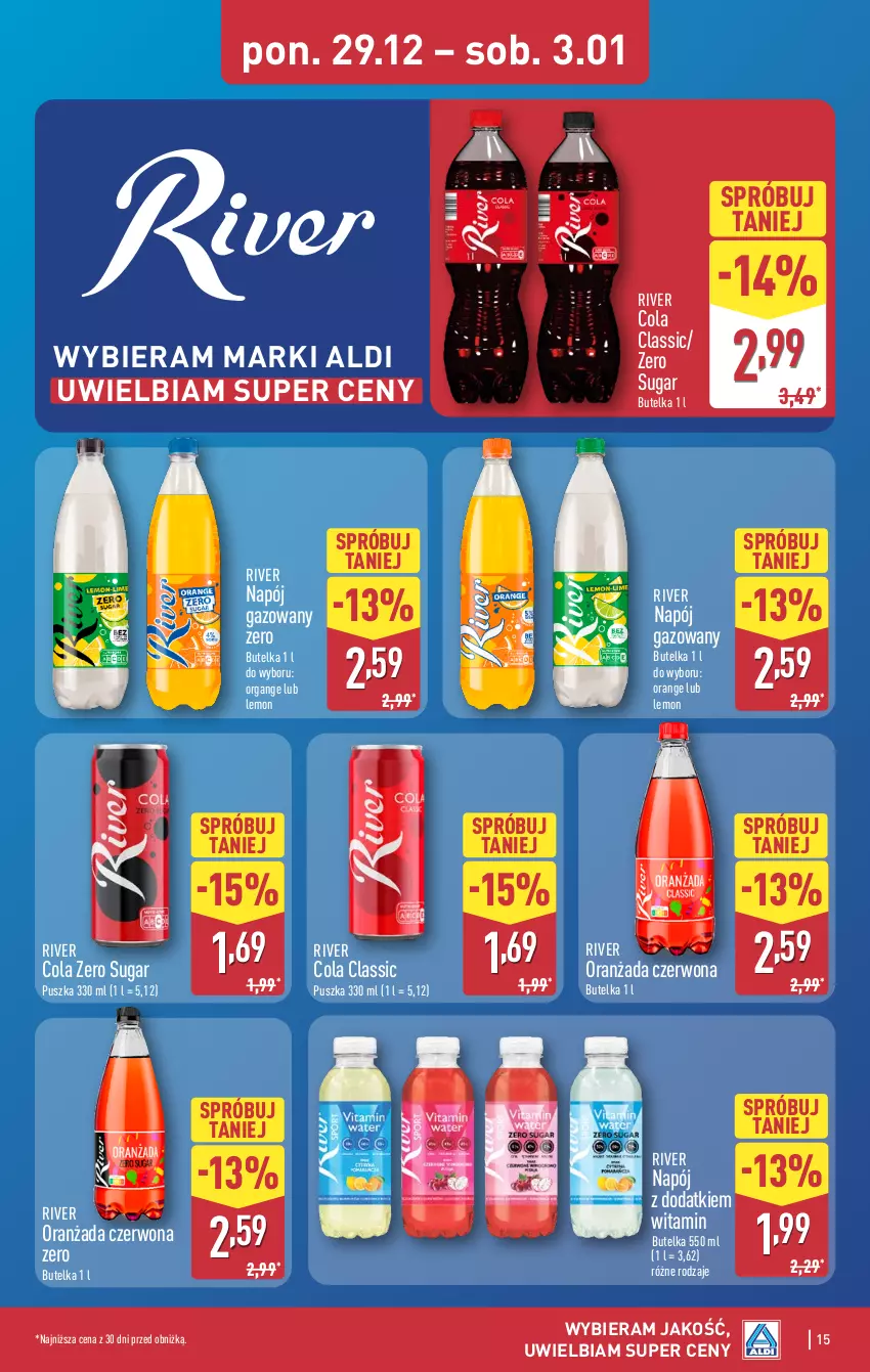 Gazetka promocyjna Aldi - Pełna oferta - ważna 29.12.2025 do 03.01.2026 - strona 15 - produkty: Napój, Napój gazowany, Oranżada