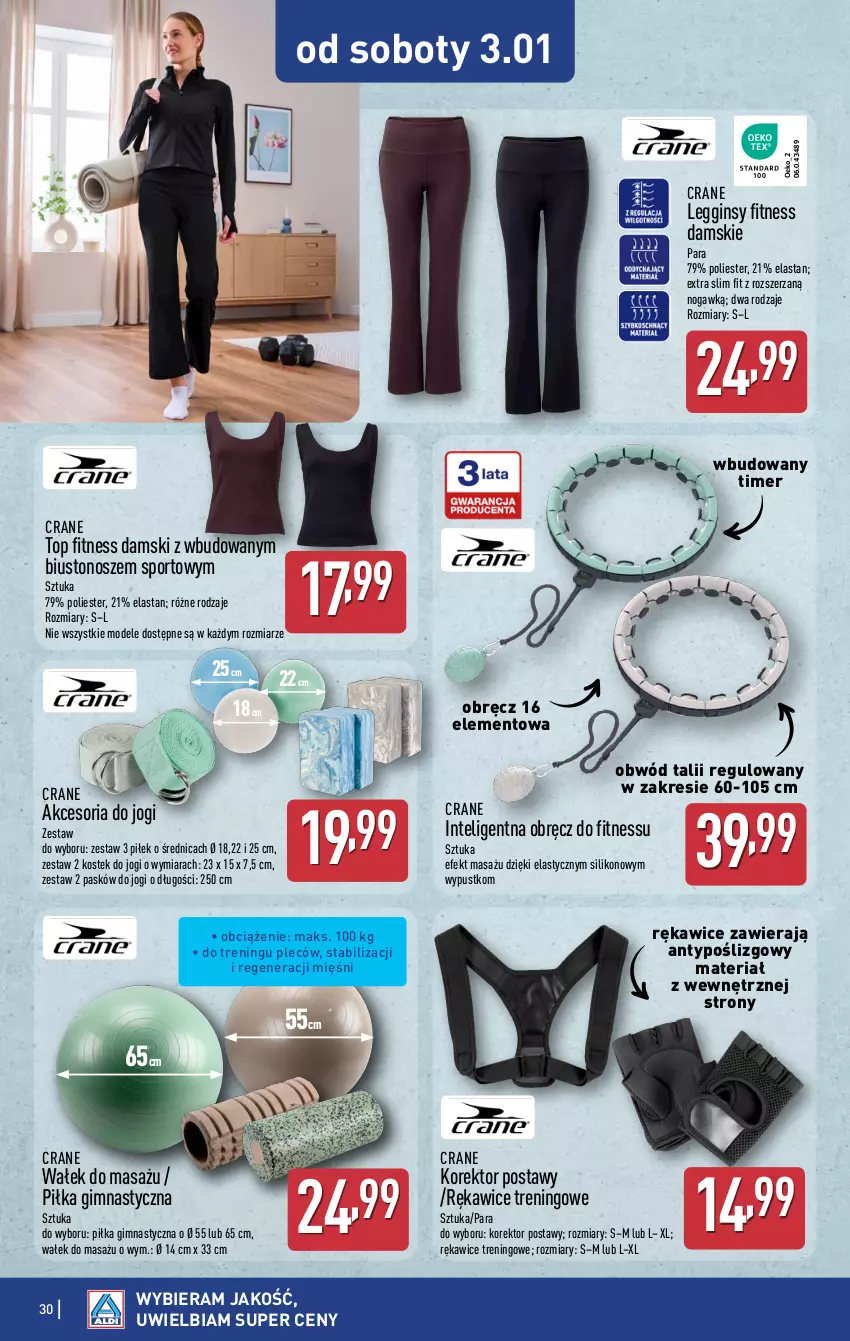 Gazetka promocyjna Aldi - Pełna oferta - ważna 29.12.2025 do 03.01.2026 - strona 30 - produkty: Biustonosz, Gin, Intel, Legginsy, Por, Rękawice, Sport, Stek, Top, Wałek