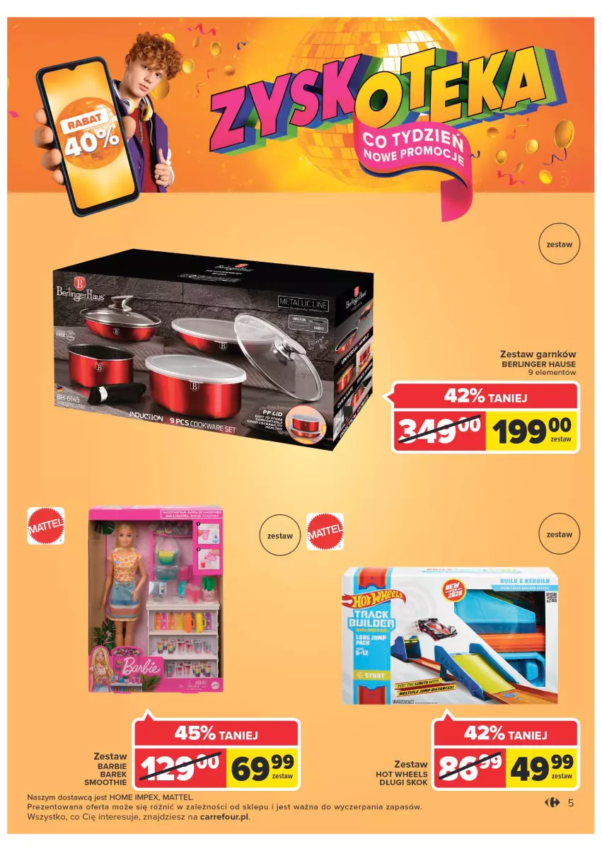 Gazetka promocyjna Carrefour - Gazetka Market Zyskoteka - ważna 11.10 do 15.10.2022 - strona 5 - produkty: Barbie, Hot Wheels, Mattel, Smoothie
