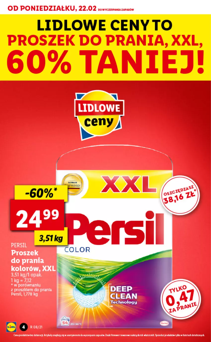 Gazetka promocyjna Lidl - GAZETKA - ważna 22.02 do 24.02.2021 - strona 4 - produkty: Persil, Por, Proszek do prania