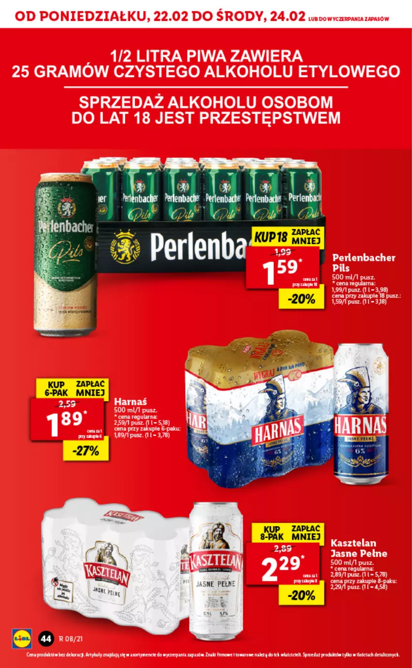 Gazetka promocyjna Lidl - GAZETKA - ważna 22.02 do 24.02.2021 - strona 44 - produkty: Fa, Gra, Harnaś, Kasztelan, NBA, Piwa, Ser