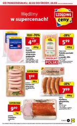 Gazetka promocyjna Lidl - GAZETKA - Gazetka - ważna od 24.02 do 24.02.2021 - strona 9 - produkty: Polędwica, Por, Pur, Parówki, Szynka, PIKOK, Kiełbasa głogowska, Kabanos, Kiełbasa