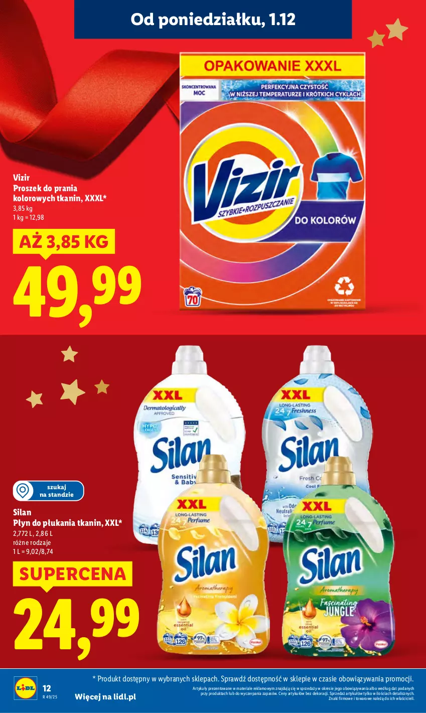 Gazetka promocyjna Lidl - GAZETKA - ważna 01.12 do 03.12.2025 - strona 12 - produkty: Płyn do płukania, Proszek do prania, Silan, Vizir