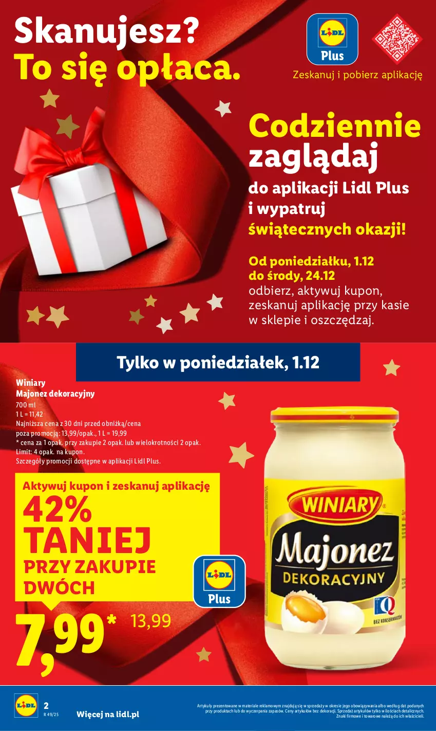 Gazetka promocyjna Lidl - GAZETKA - ważna 01.12 do 03.12.2025 - strona 2 - produkty: Majonez, Winiary