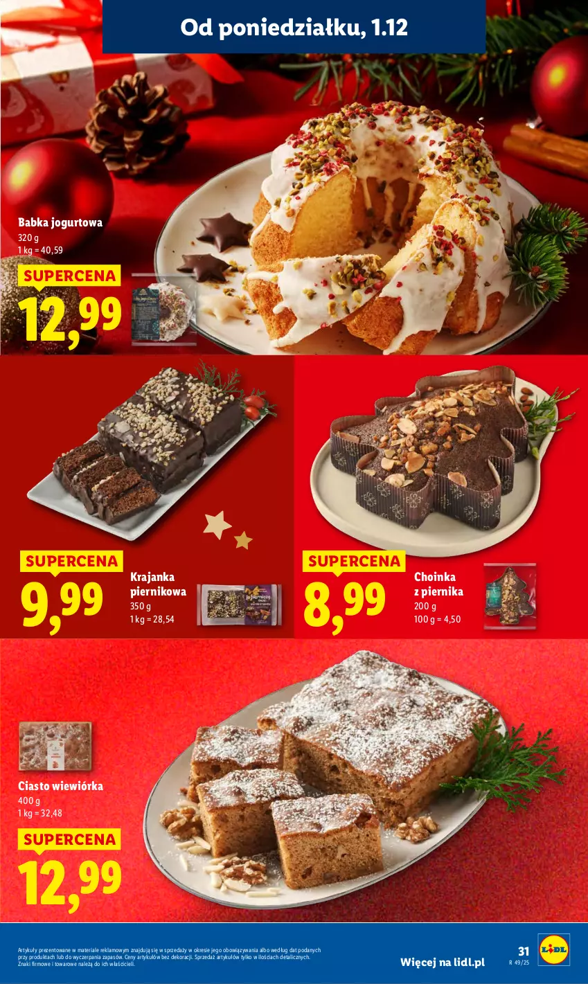 Gazetka promocyjna Lidl - GAZETKA - ważna 01.12 do 03.12.2025 - strona 33 - produkty: Babka, Choinka, Inka, Jogurt, Piernik
