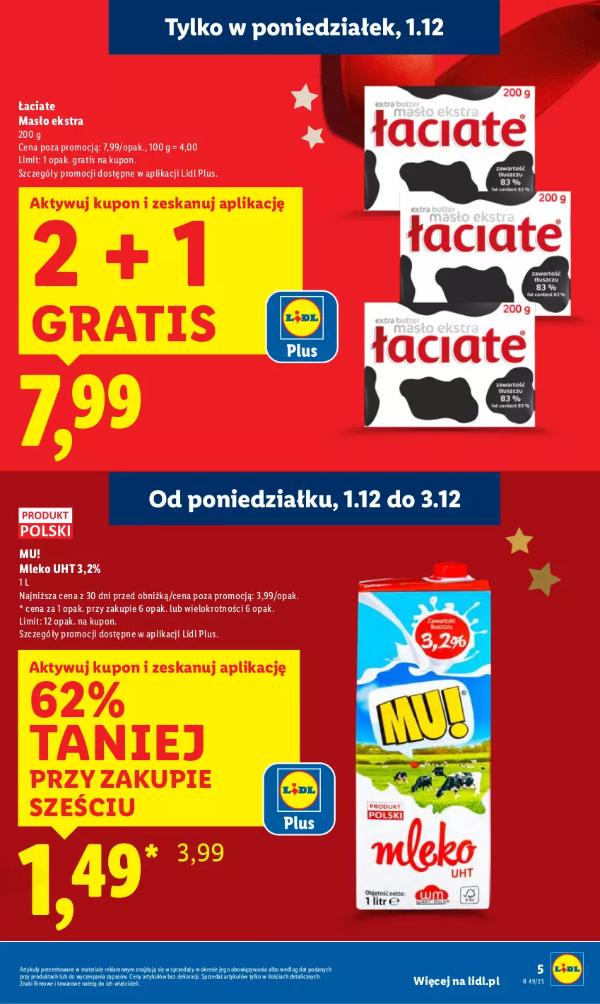Gazetka promocyjna Lidl - GAZETKA - ważna 01.12 do 03.12.2025 - strona 5 - produkty: Gra, Masło, Mleko