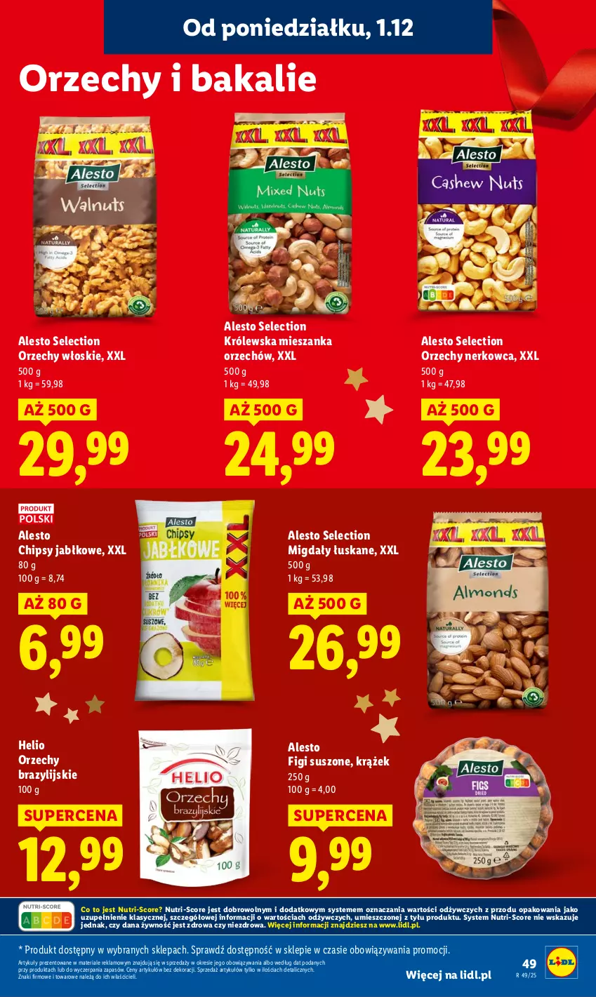 Gazetka promocyjna Lidl - GAZETKA - ważna 01.12 do 03.12.2025 - strona 51 - produkty: Chipsy, Figi, Helio, Migdały, Migdały łuskane, Orzechy włoskie