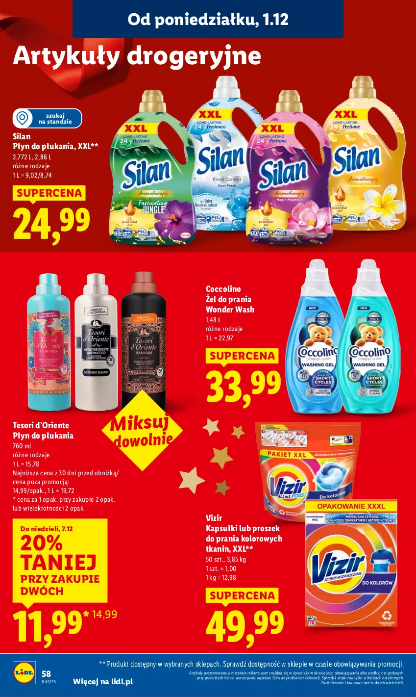 Gazetka promocyjna Lidl - GAZETKA - ważna 01.12 do 03.12.2025 - strona 60 - produkty: Coccolino, Płyn do płukania, Proszek do prania, Silan, Vizir