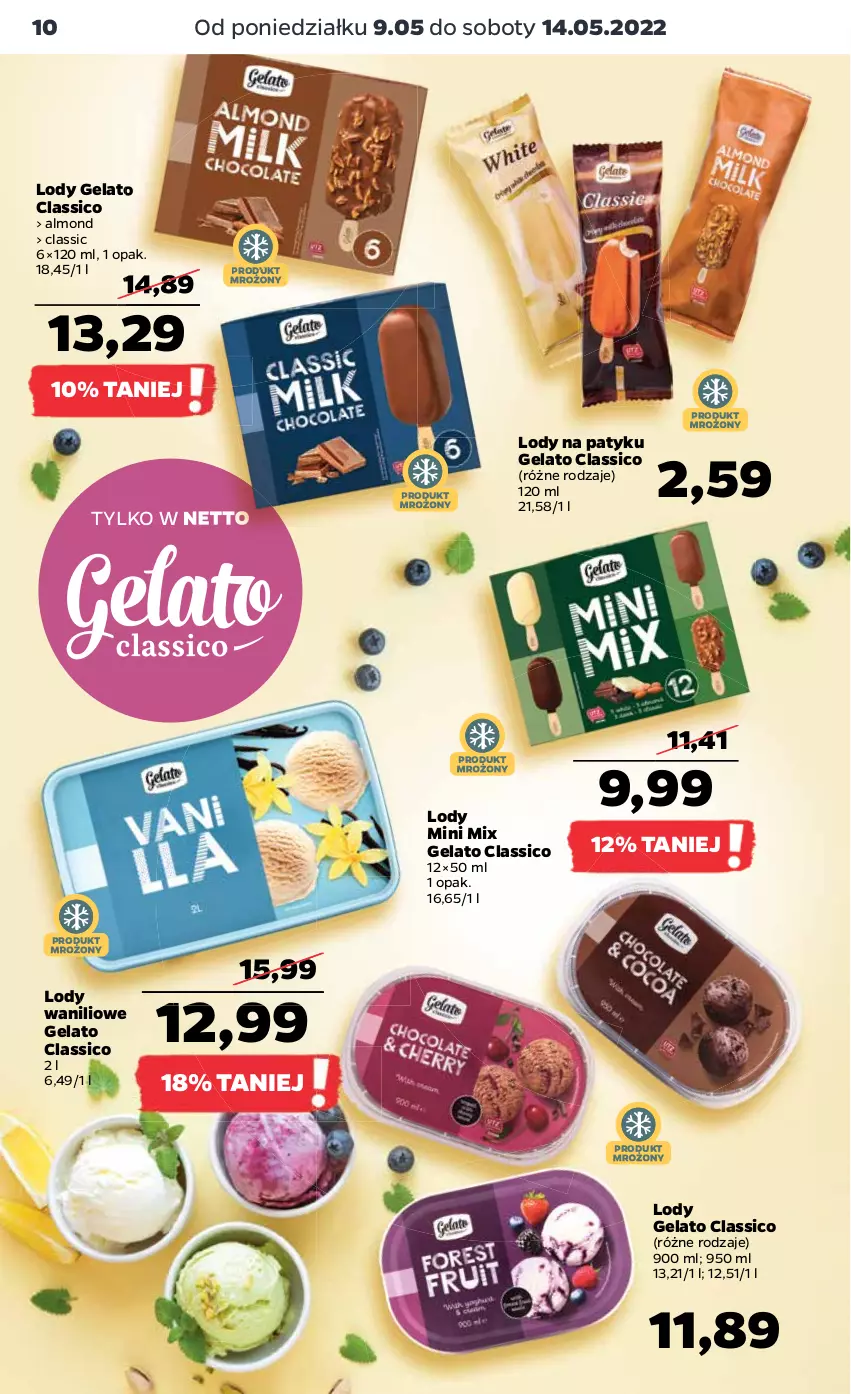 Gazetka promocyjna Netto - Gazetka spożywcza - ważna 09.05 do 14.05.2022 - strona 10 - produkty: Lody