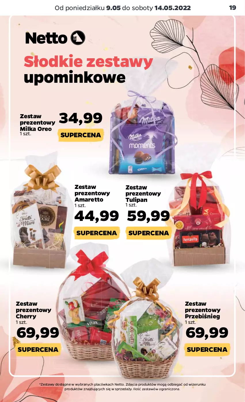 Gazetka promocyjna Netto - Gazetka spożywcza - ważna 09.05 do 14.05.2022 - strona 19 - produkty: Gra, Milka, Oreo, Tulipan, Zestaw prezentowy