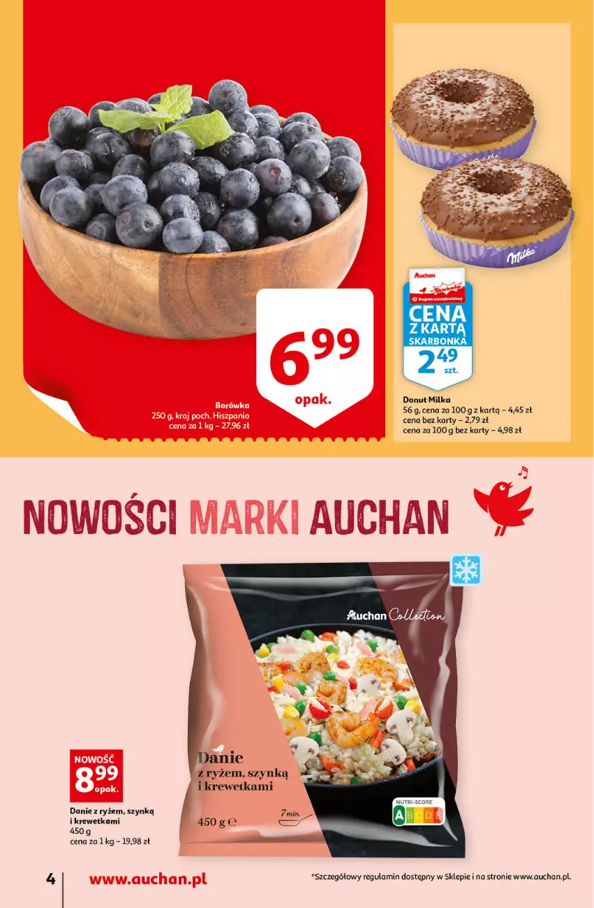 Gazetka promocyjna Auchan - przeNISKIE CENY przeRADOŚĆ dla dzieci Supermarkety - ważna 26.05 do 01.06.2022 - strona 4 - produkty: Donut, Milka, Ryż