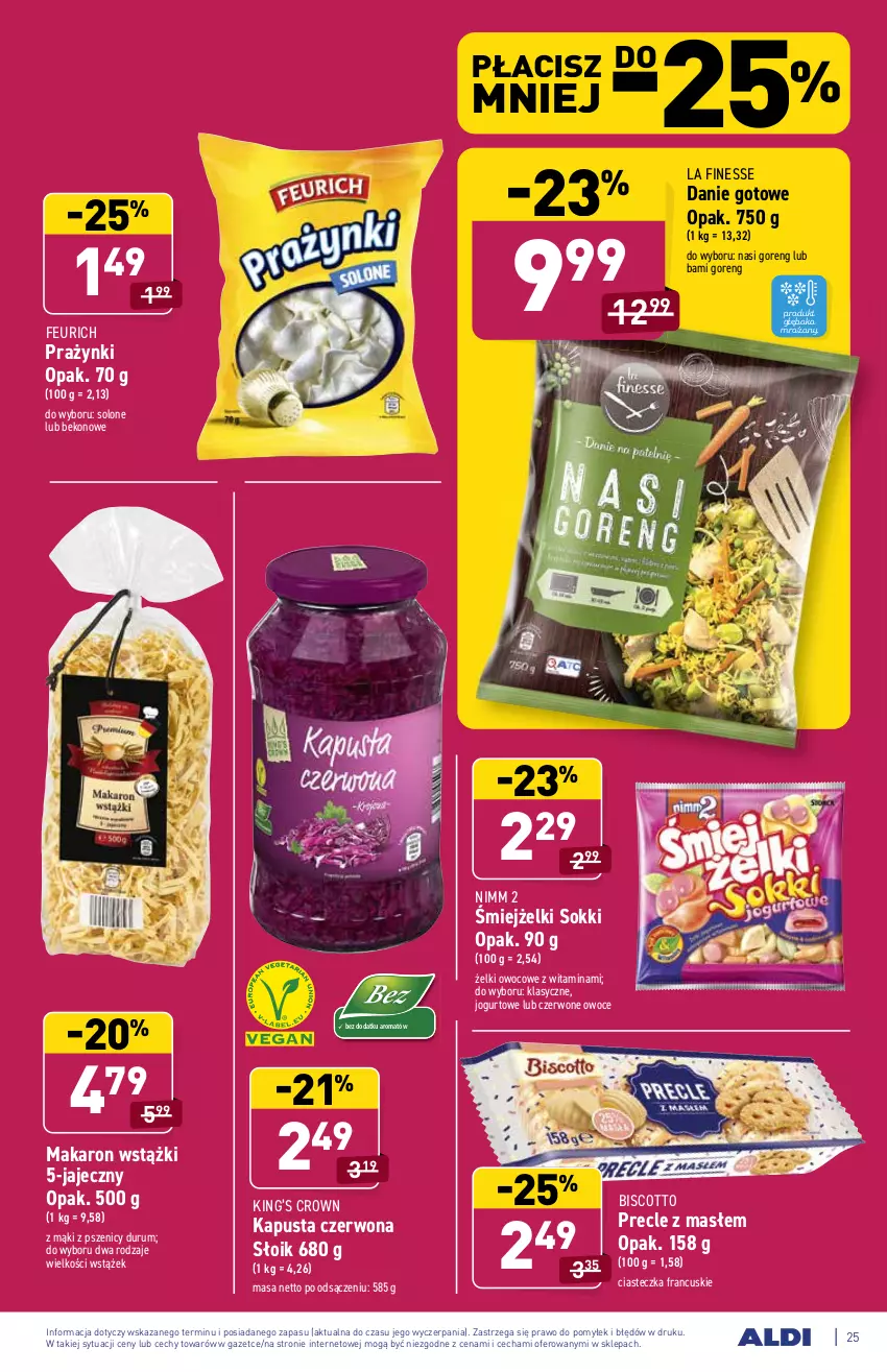 Gazetka promocyjna Aldi - ważna 06.09 do 11.09.2021 - strona 25 - produkty: Beko, Danie gotowe, Jogurt, King’s Crown, Makaron, Owoce, Precle, Rum, Sok