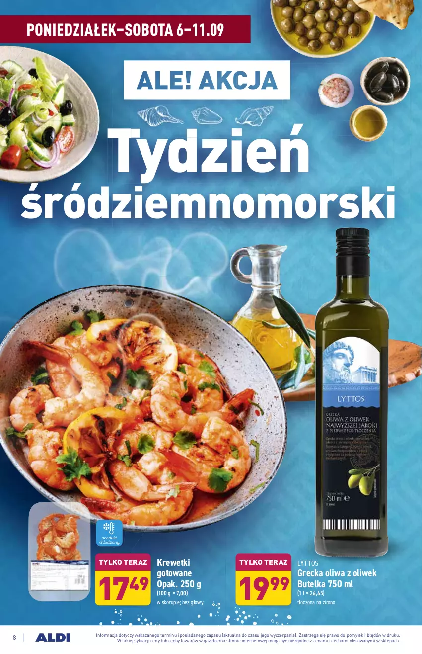 Gazetka promocyjna Aldi - ważna 06.09 do 11.09.2021 - strona 8 - produkty: Krewetki, Oliwa z oliwek, Tera